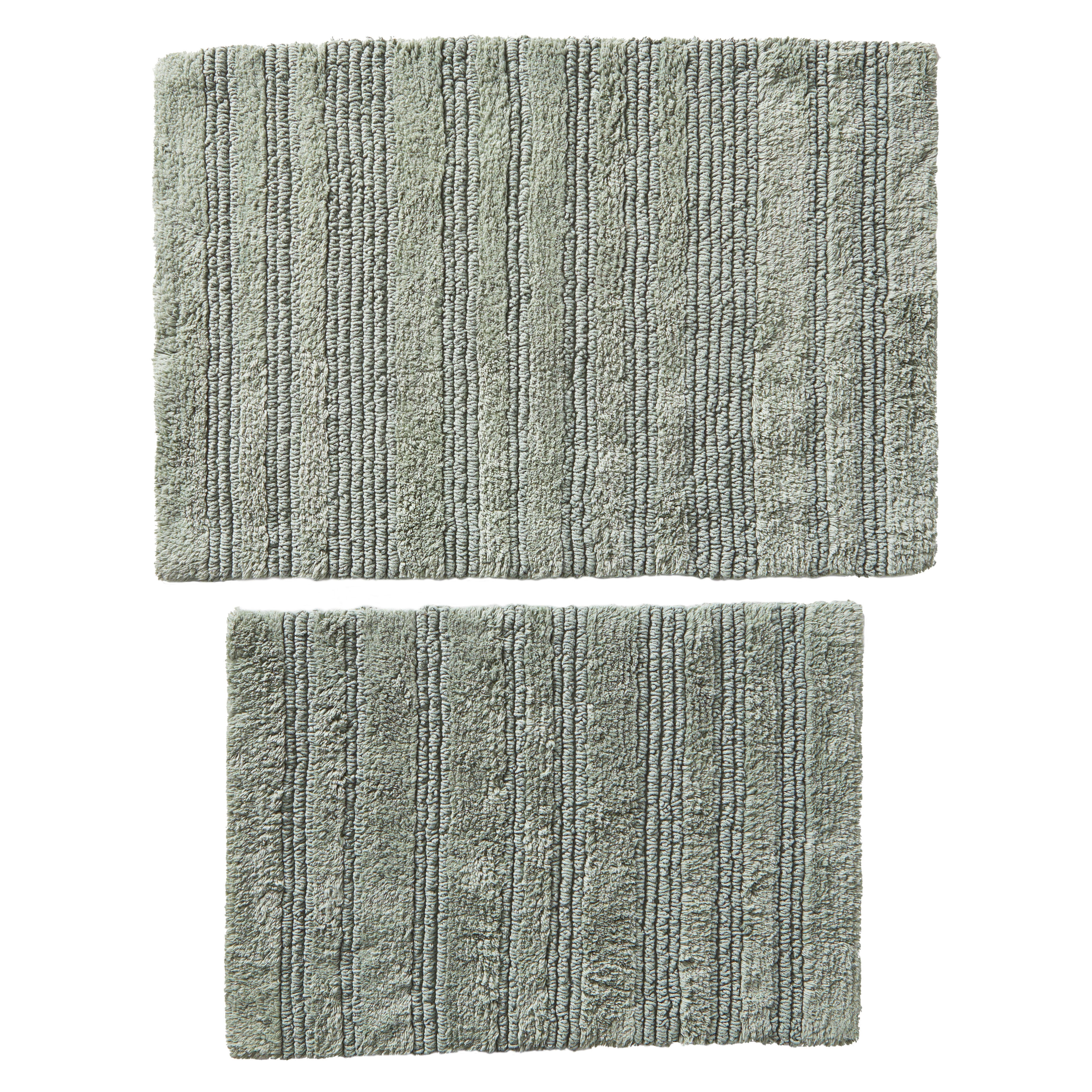 Better Homes & Gardens 17" x 24" & 20" x 30" Green Cotton Cut & Loop Reversible 2 Piece Bath Rug Set - Walmart.com