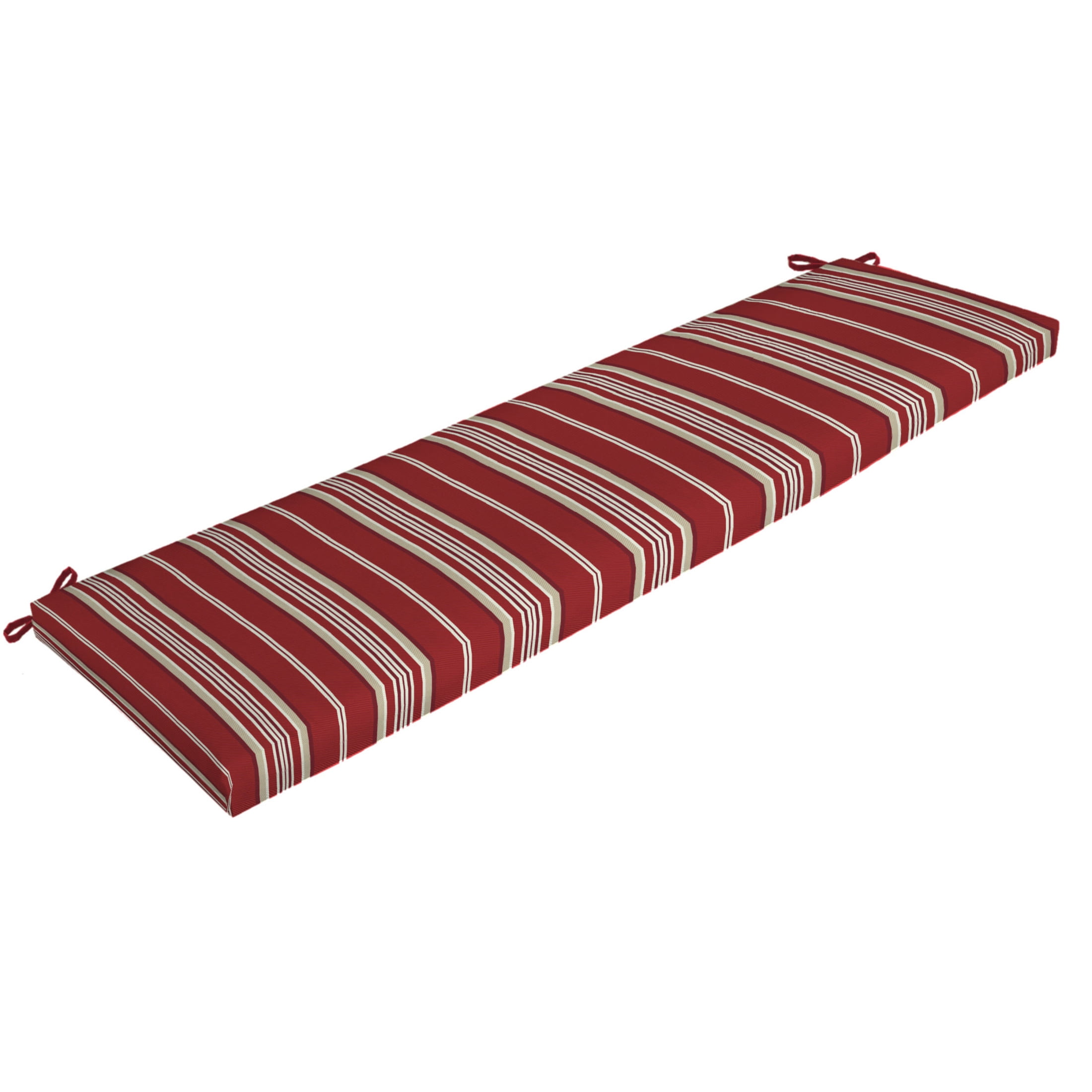Better Homes Gardens 17 x 46 Red Stripe Rectangle Outdoor Bench Cushion 1 Piece Walmart
