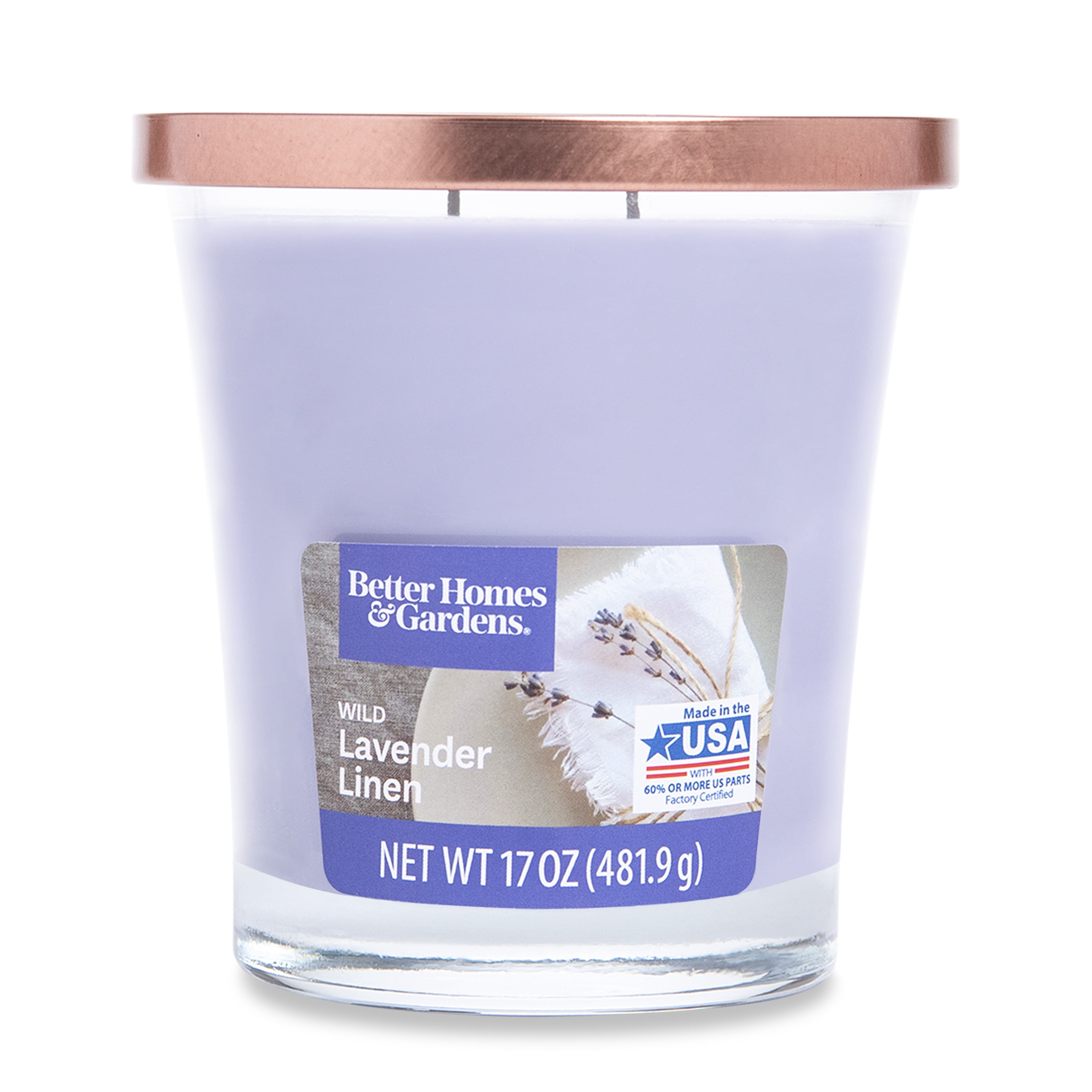 Better Homes & Gardens 17oz Wild Lavender Linen Scented 2wick Jar