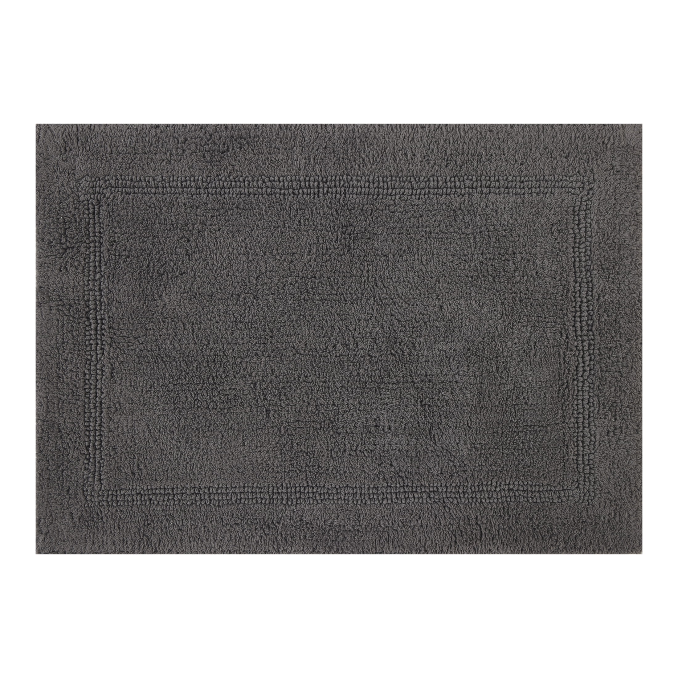 Better Homes & Gardens Cotton Reversible Bath Rug, Grey Flannel, 17" x 24"