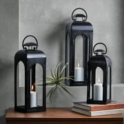 Better Homes & Gardens Black Metal Lantern Candle Holder, 18", Medium