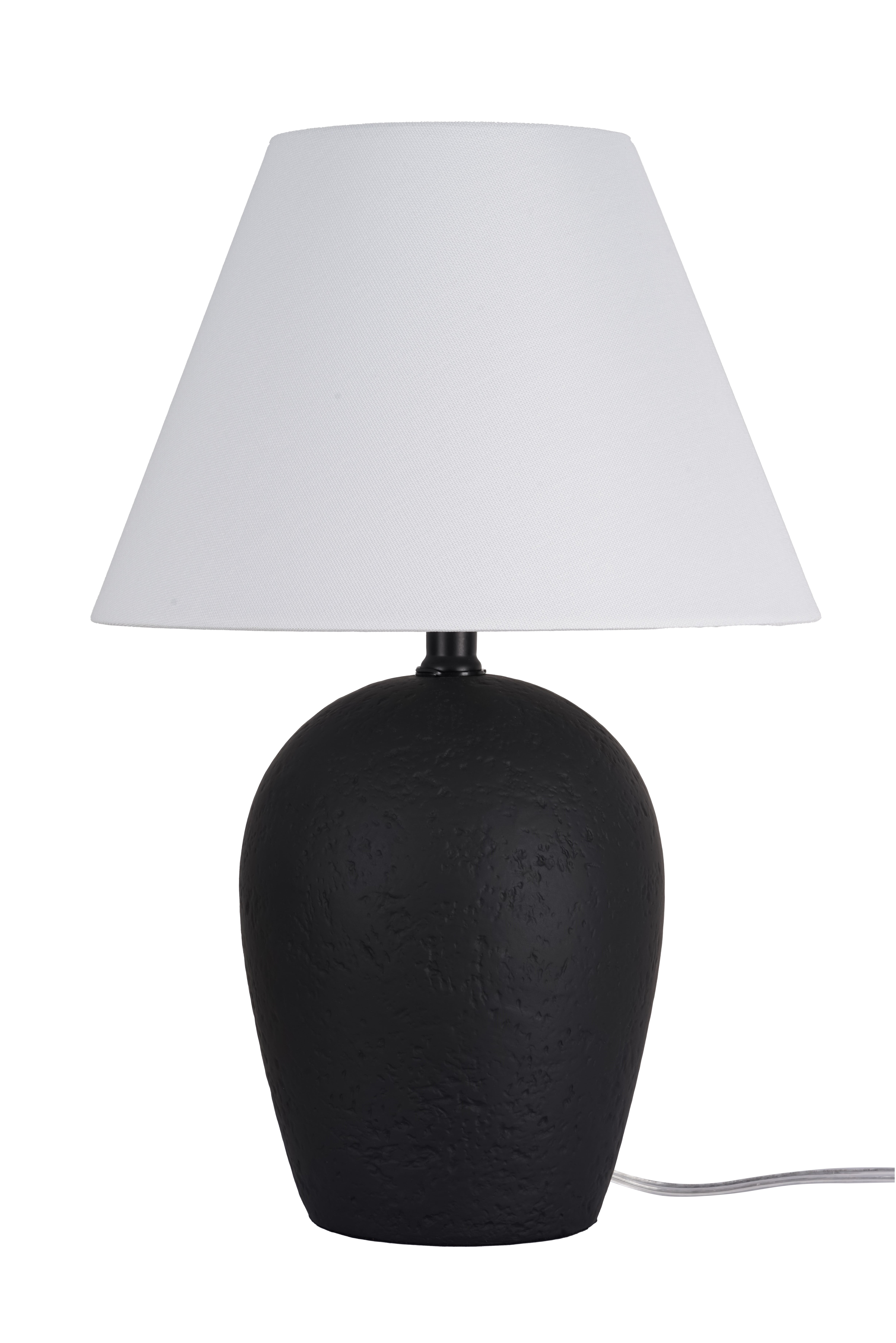 Better Homes & Gardens 18"H Ceramic Urn Style Table Lamp, Matte Black Finish, with White Linen Empire Shade