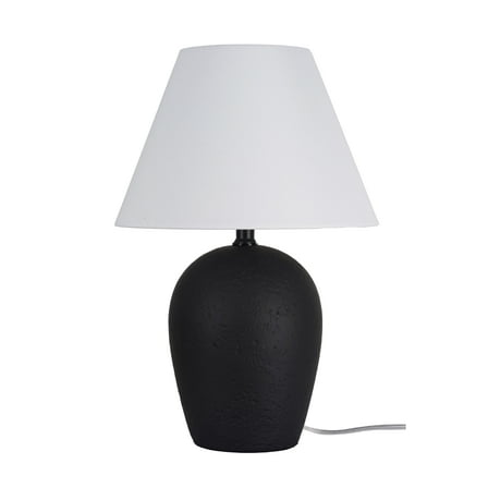 Better Homes & Gardens 18"H Ceramic Urn Style Table Lamp, Matte Black Finish, with White Linen Empire Shade