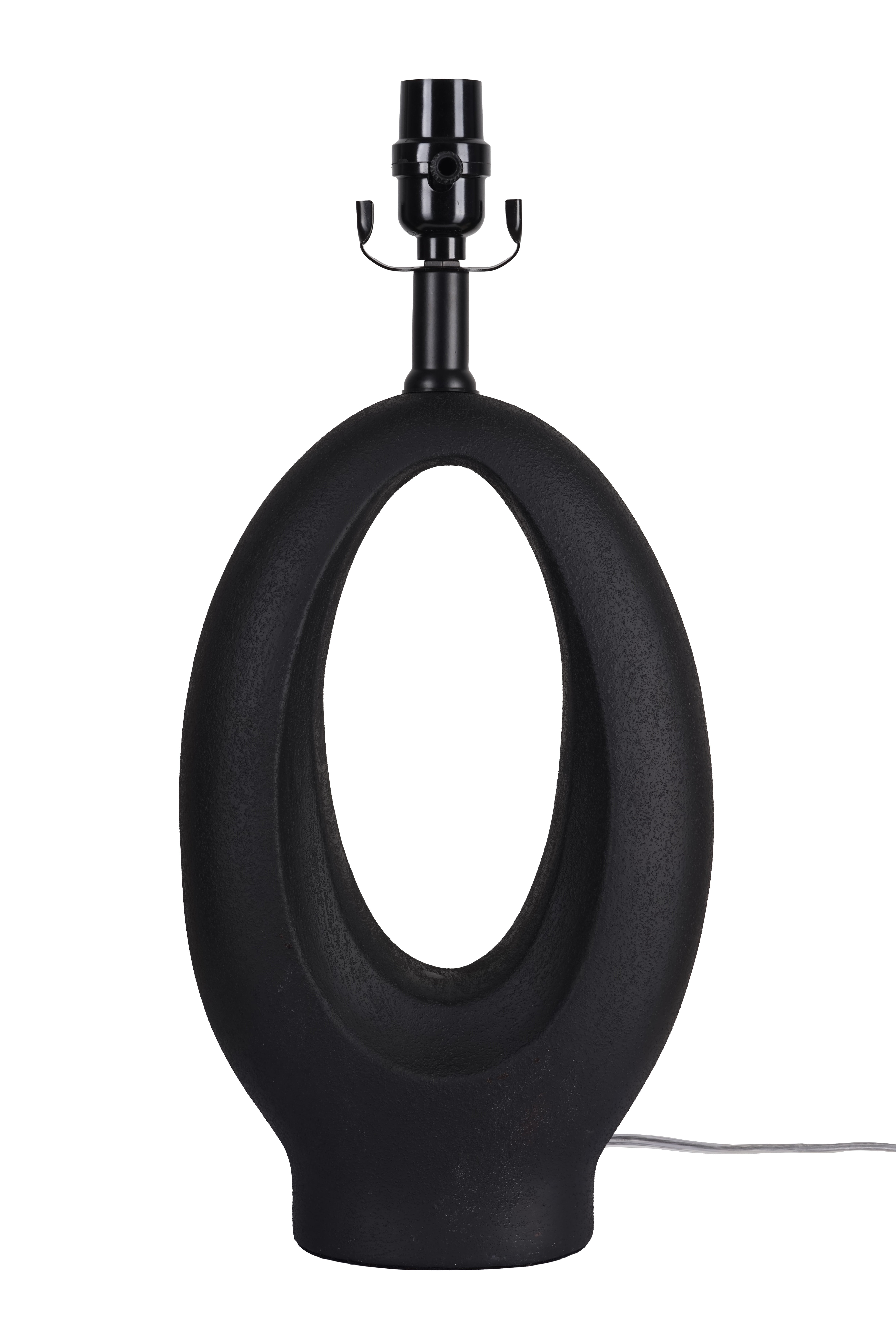 Better Homes & Gardens 18"H Matte Black Oval Ceramic Table Lamp Base