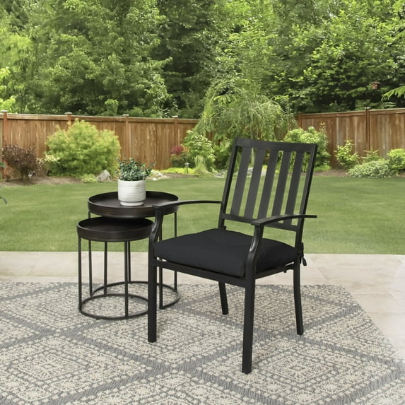 Better Homes & Gardens 18" L x 19" W Black Outdoor Seat Cushion (2 Pack)