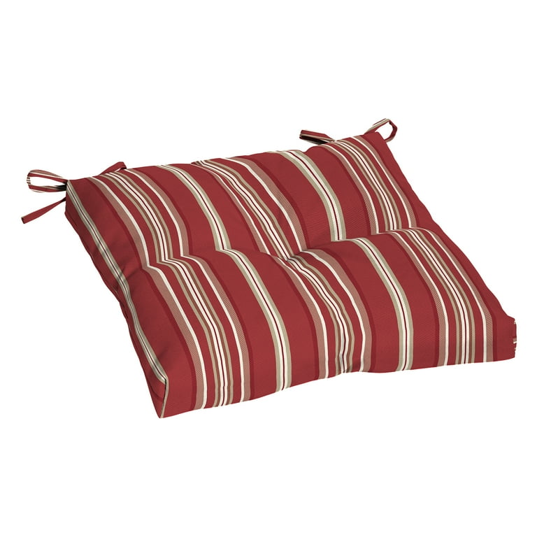 Better Homes Gardens 18 L x 19 W Red Stripe Rectangle Outdoor Seat Pad 1 Pack Walmart