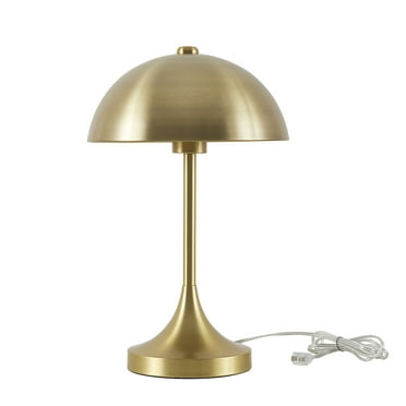 Better Homes & Gardens 18" Modern Dome Touch On/Off Table Lamp, Brass