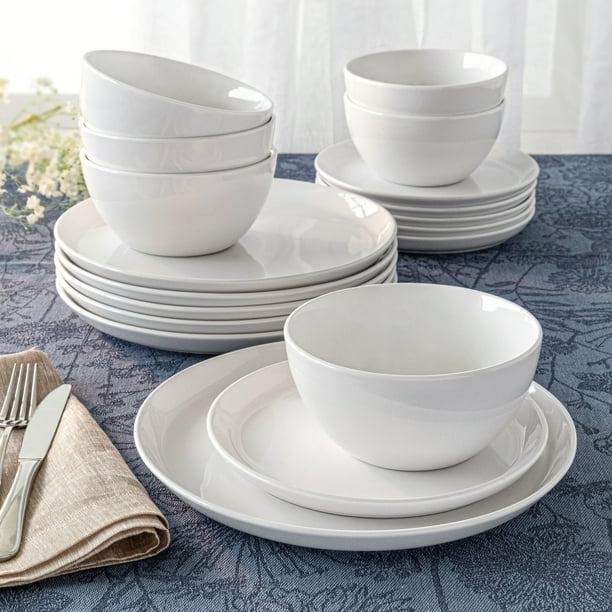 Better Homes & Gardens 18 Piece Porcelain Collins Modern Dinnerware Set