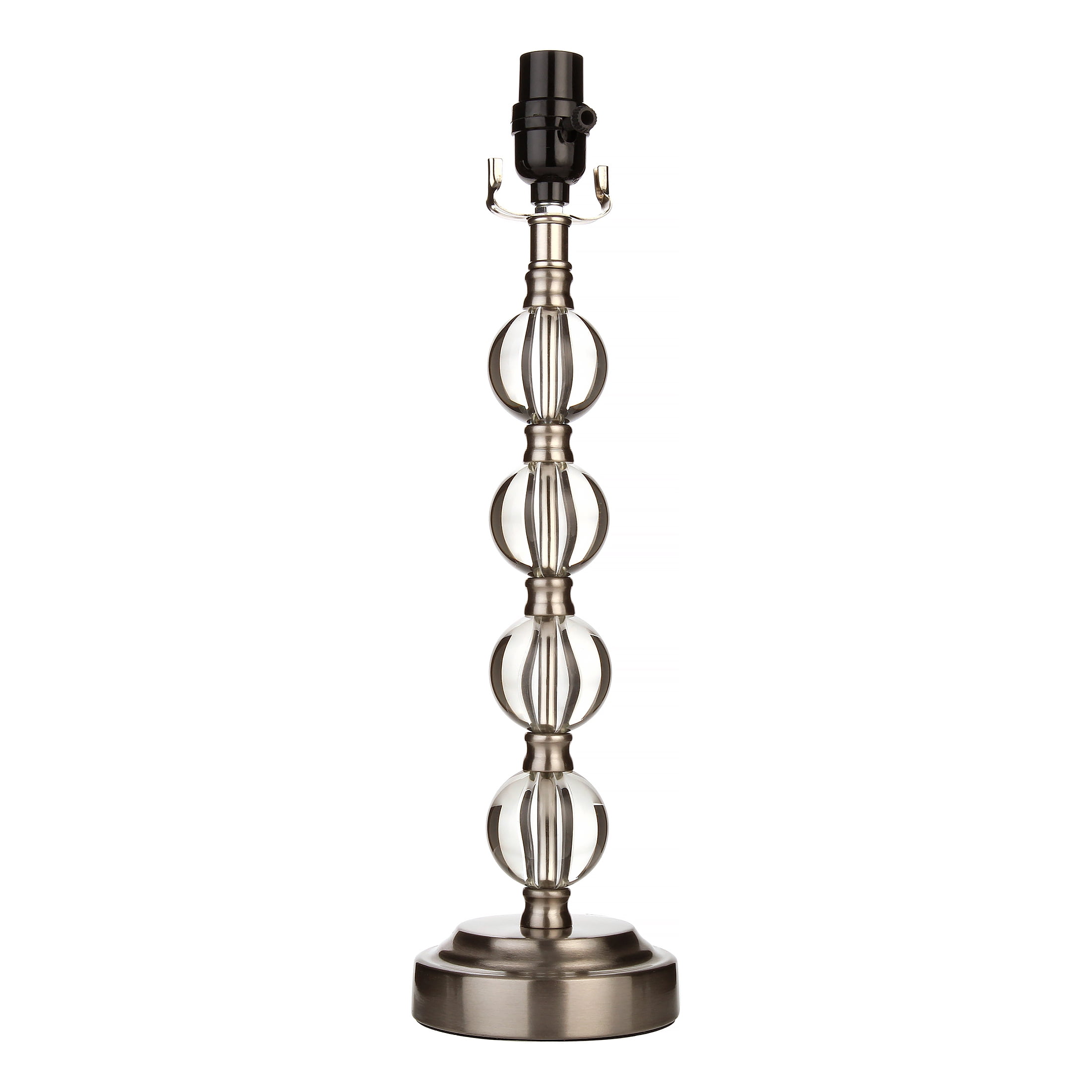 Better Homes & Gardens 18" Stacked Glass Ball Lamp Base Brushed Nickel