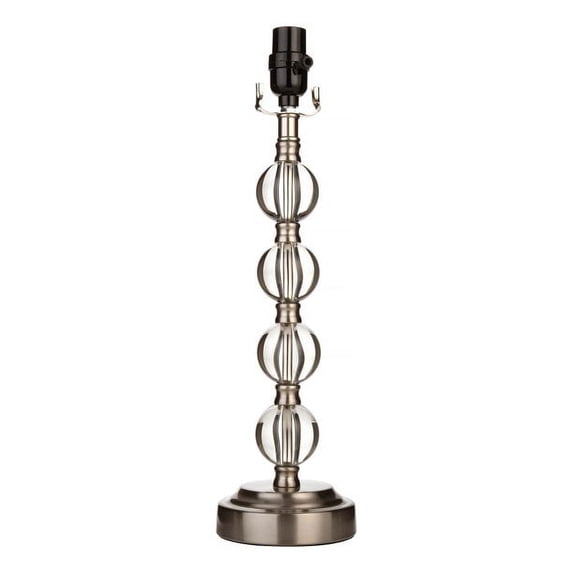Better Homes & Gardens 18" Stacked Glass Ball Lamp Base Brushed Nickel