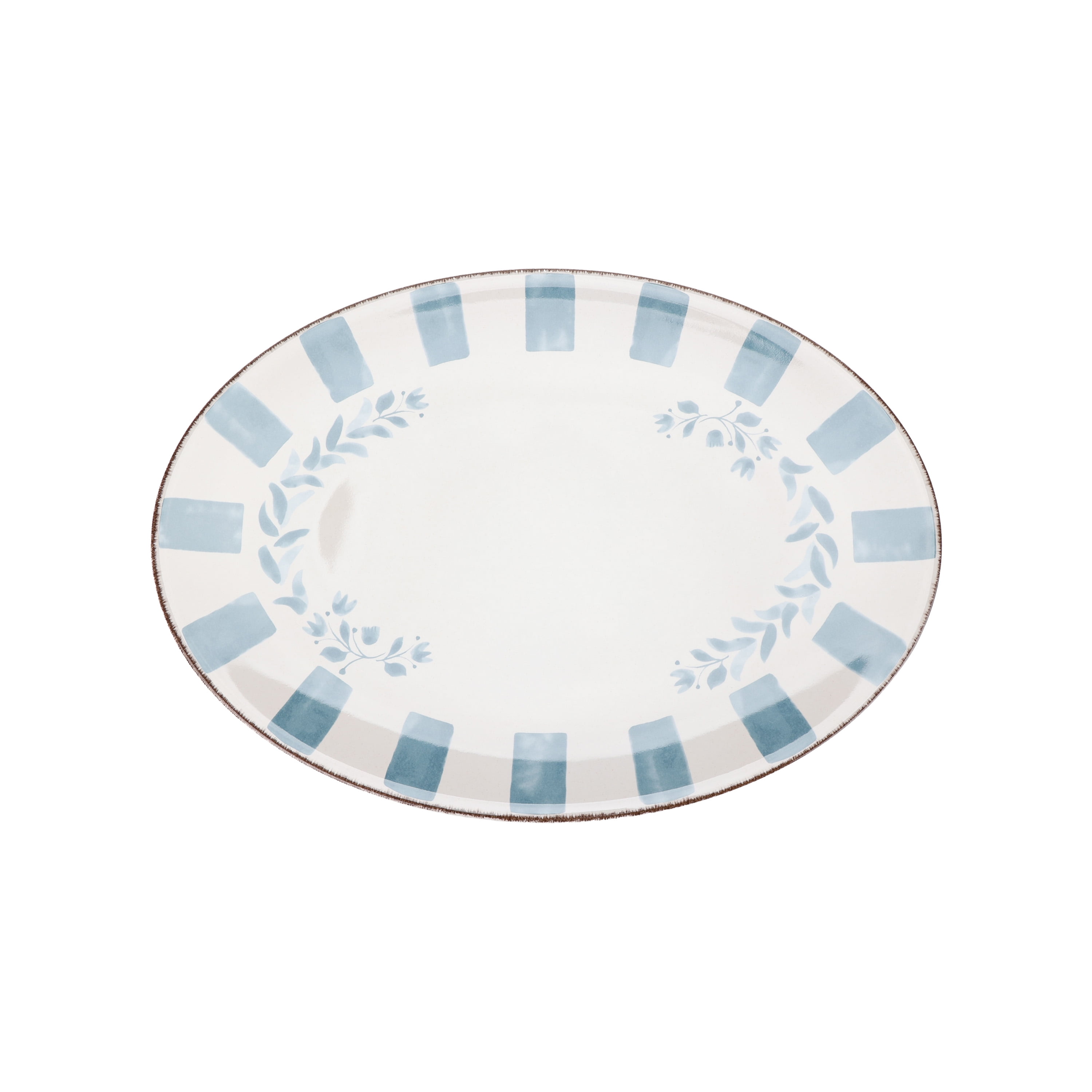 Better Homes & Gardens 18-inch Oval Bamboo Melamine Serving Tray, Blue - Walmart.com