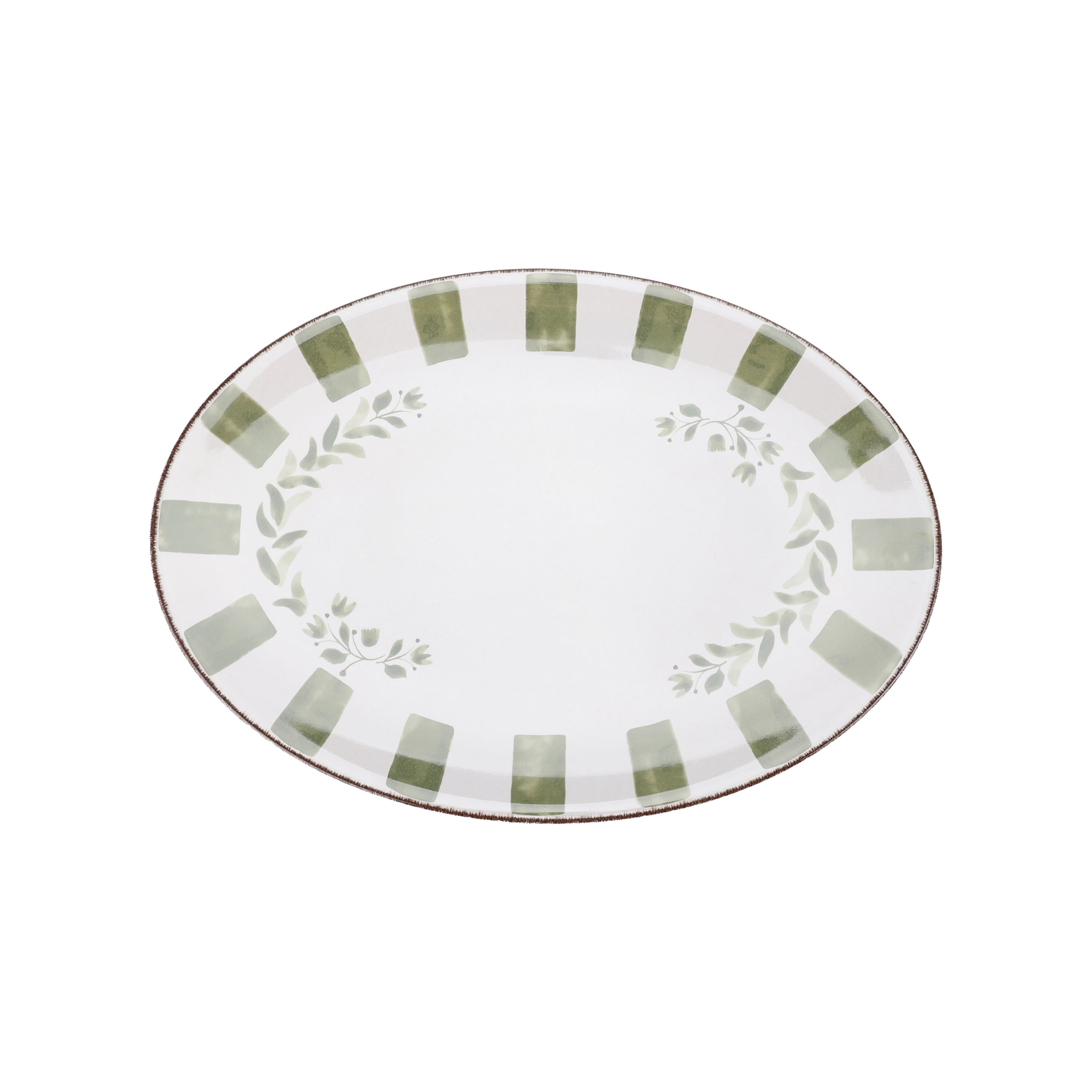 Better Homes & Gardens 18-inch Oval Bamboo Melamine Serving Tray, Green - Walmart.com