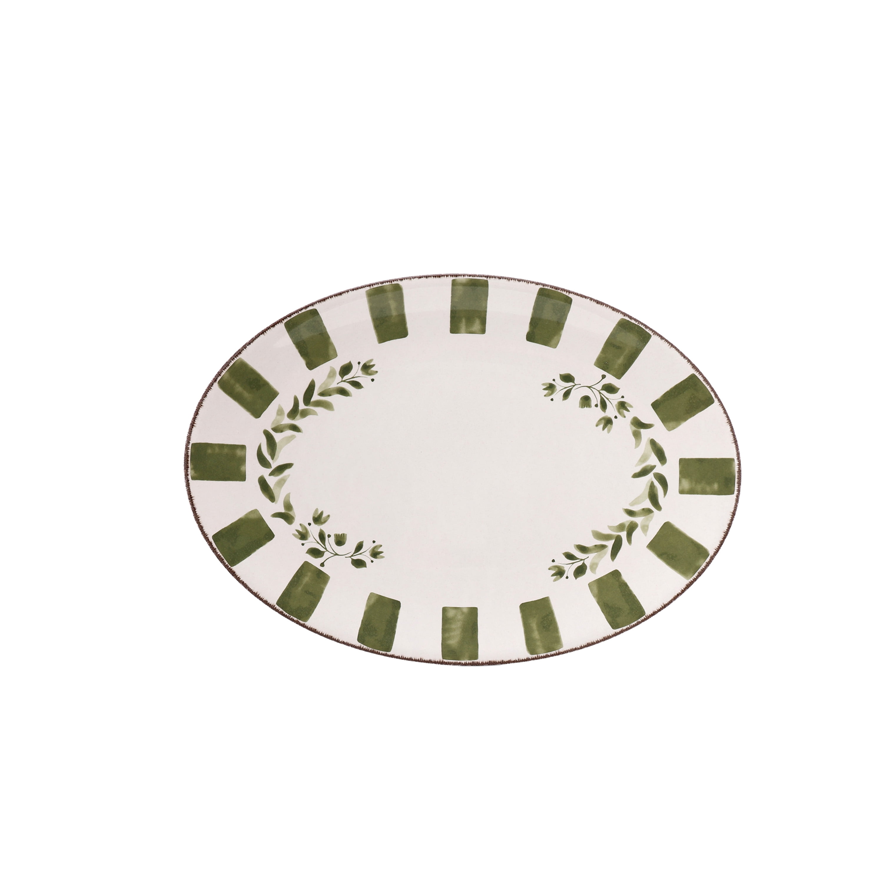 Better Homes & Gardens 18-inch Oval Bamboo Melamine Serving Tray, Green - Walmart.com