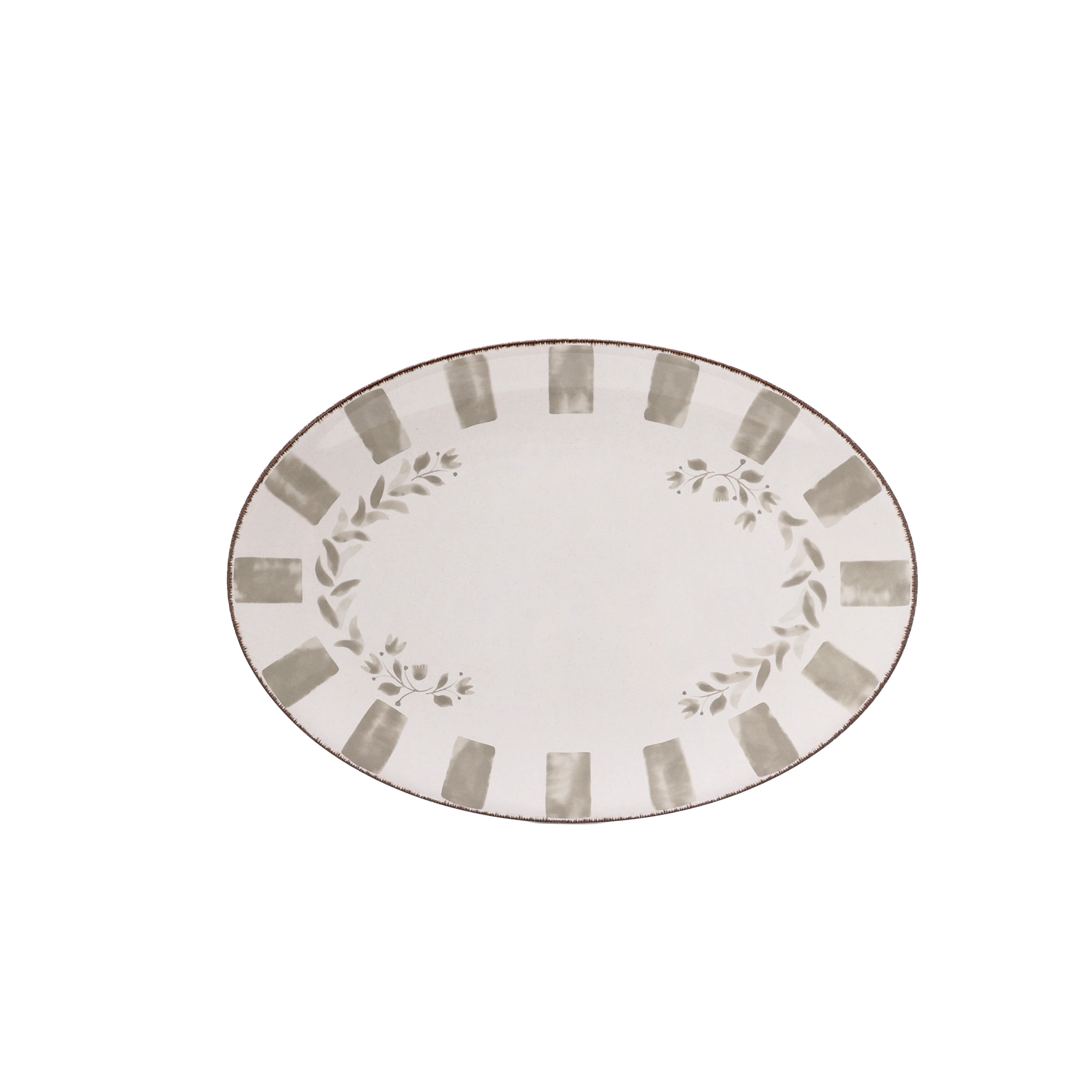 Better Homes & Gardens 18-inch Oval Bamboo Melamine Serving Tray, Grey - Walmart.com