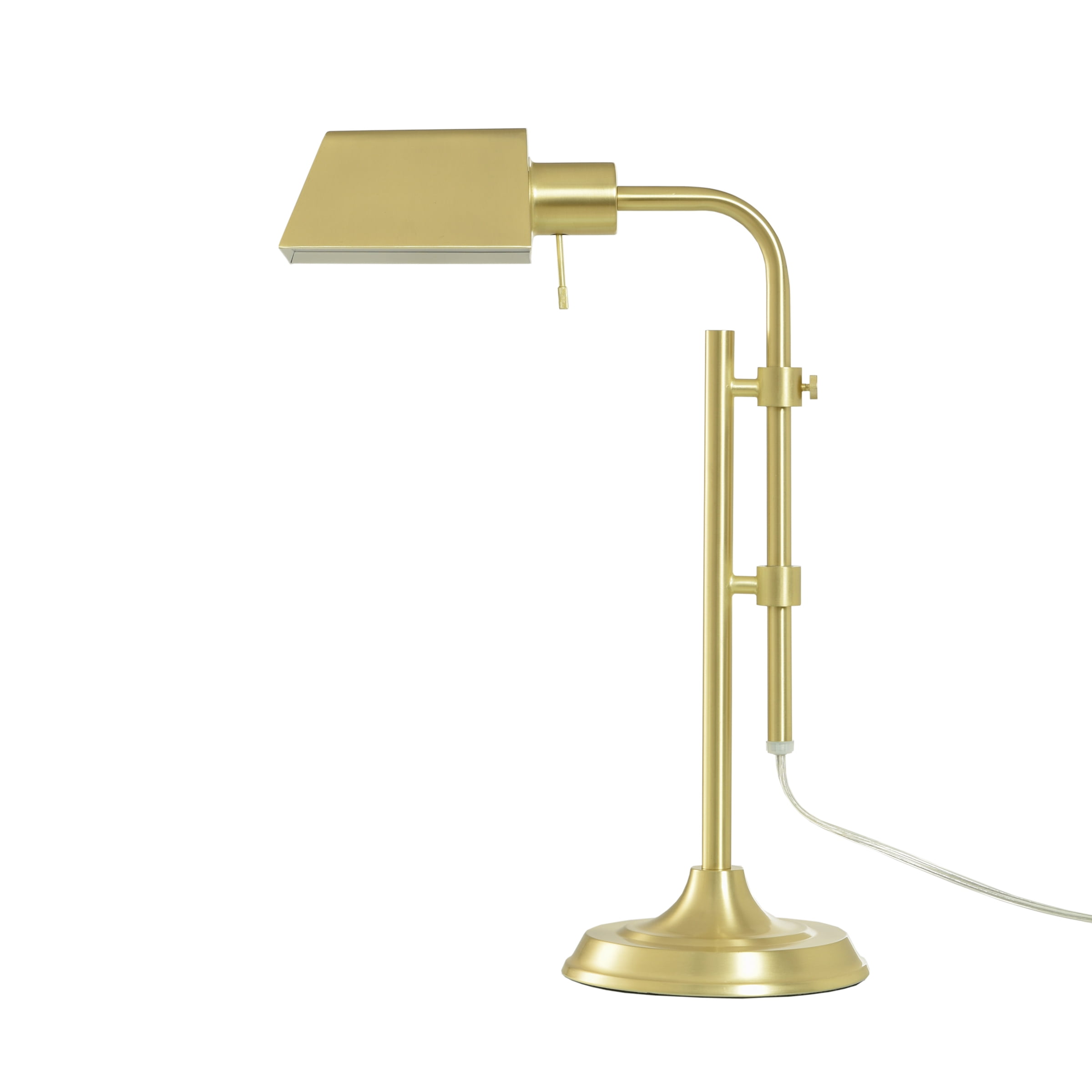 Better Homes & Gardens 18" to 23.5" Adjustable Height Brass Pharmacy Desk Lamp