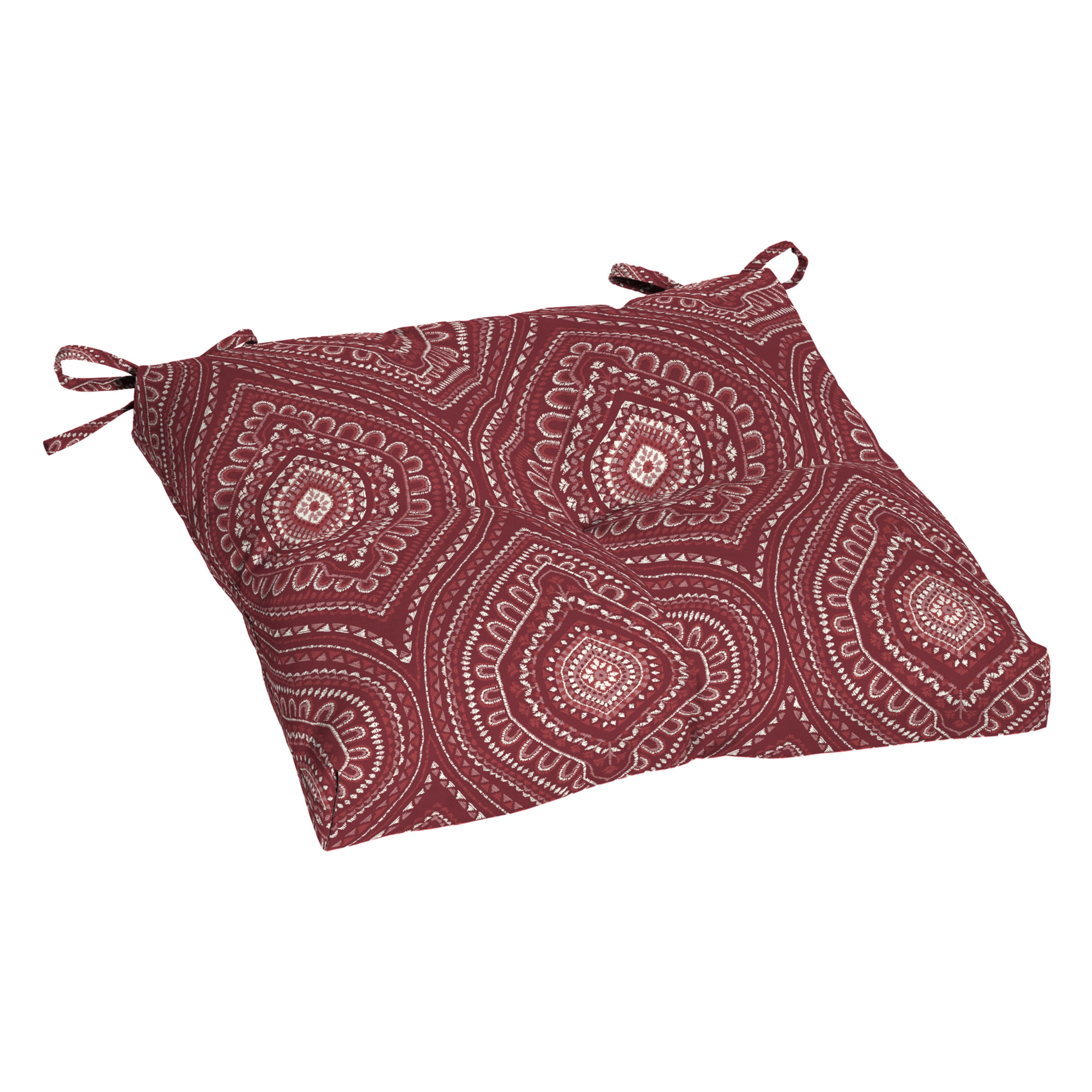 Better Homes & Gardens 18" x 19" Red Medallion Rectangle Outdoor Seat