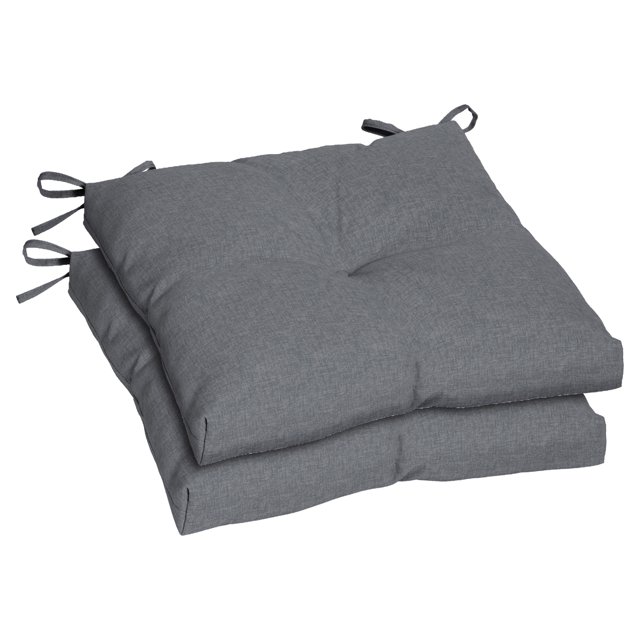 Better Homes & Gardens 18" x 19" Solid Grey Outdoor Seat Cushion (2