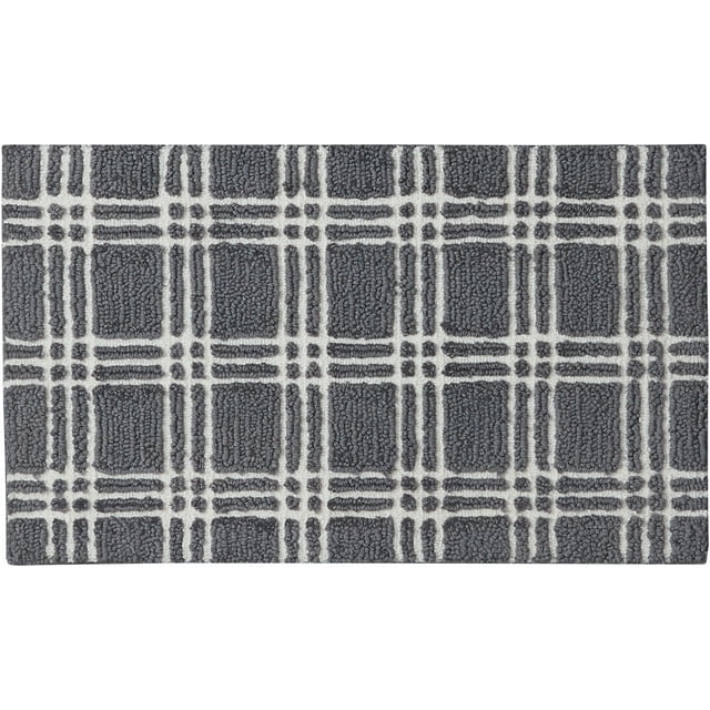 Better Homes & Gardens 18 x 30 Inch Grey Rudyard Plaid Memory Foam