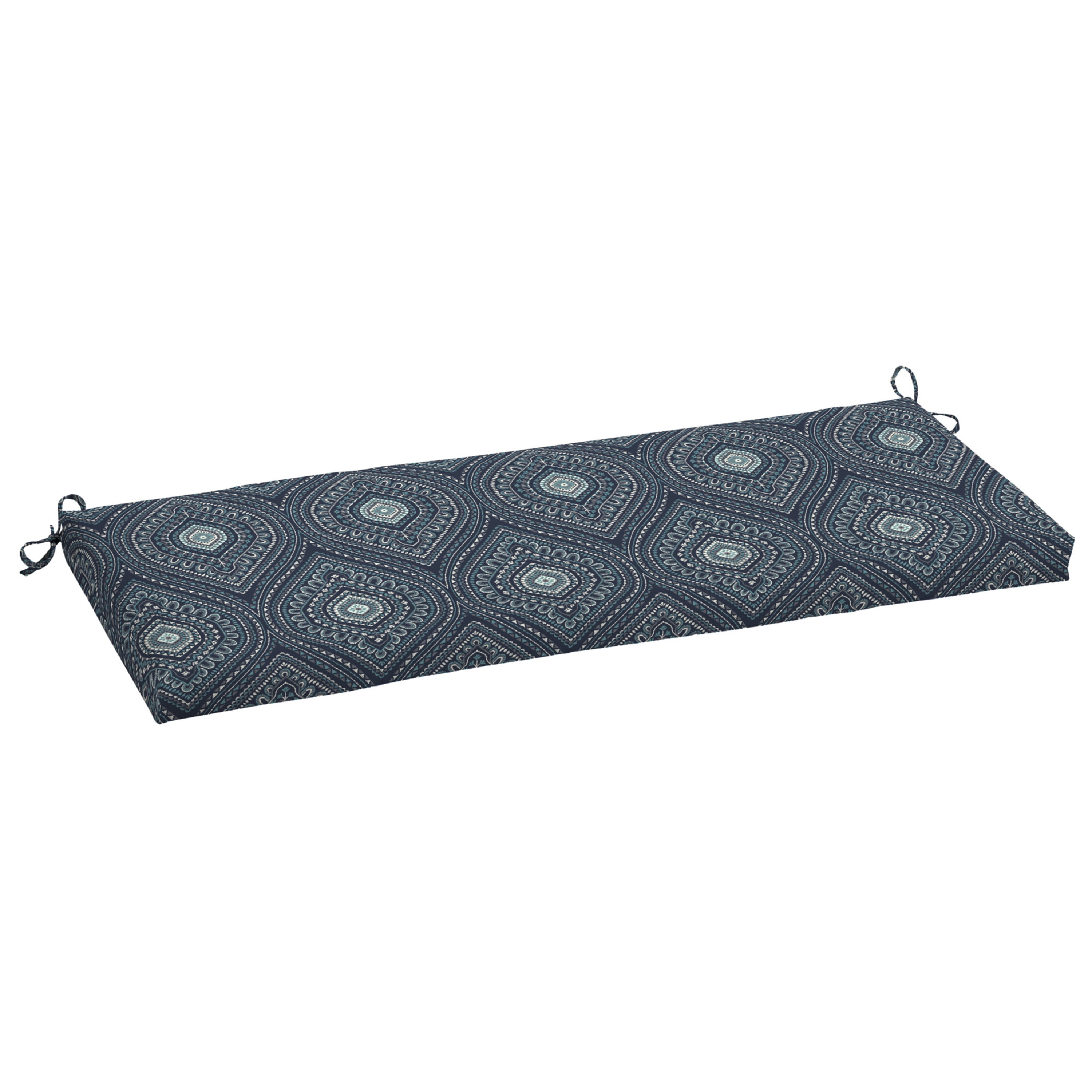 Better Homes Gardens Brandclub Better Homes Gardens 18 x 48 Blue Medallion Rectangle Outdoor Bench Cushion 1 Piece