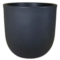 Better Homes & Gardens 18in Mosswood Resin Planter, Matte Black