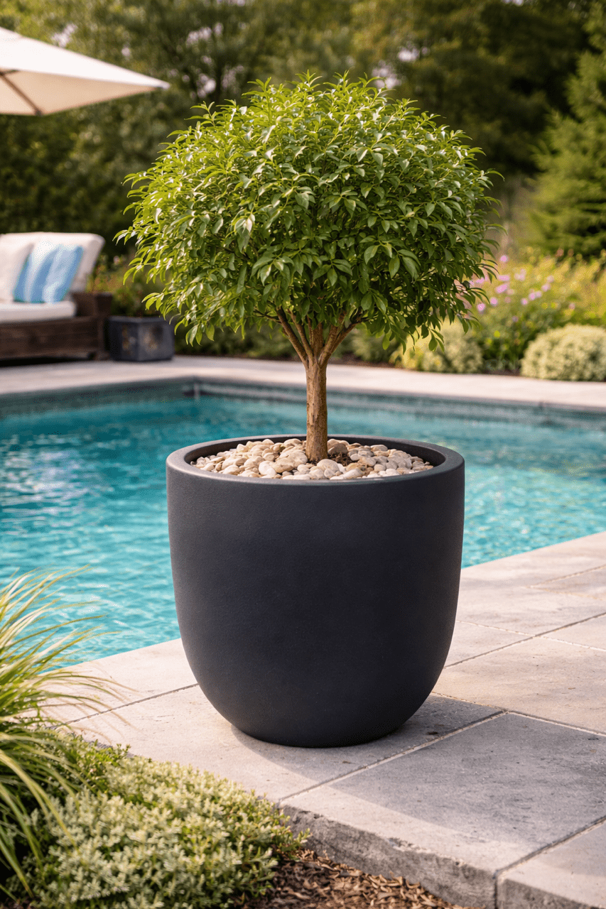 Better Homes & Gardens 18in Mosswood Resin Planter, Outdoor Matte