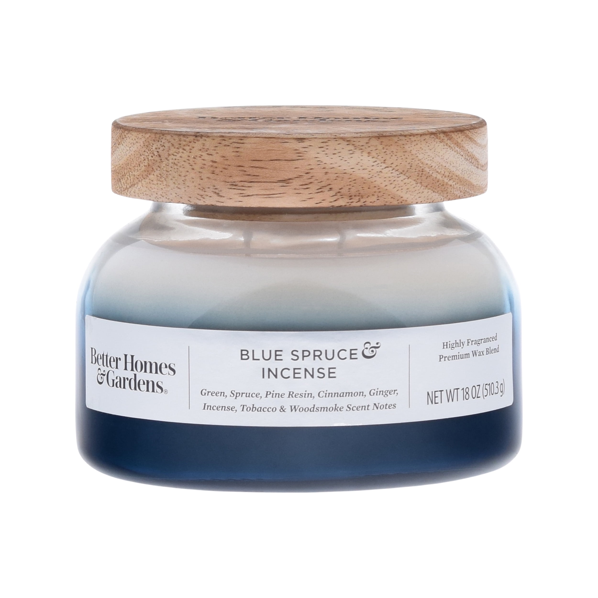 Better Homes & Gardens 18oz Blue Spruce & Incense Scented Ombre 2Wick