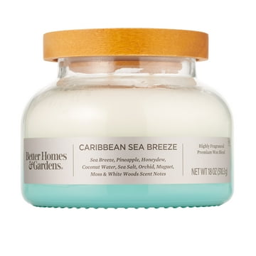 Better Homes & Gardens 18oz Caribbean Sea Breeze Scented 2-Wick Ombre Bell Jar Candle