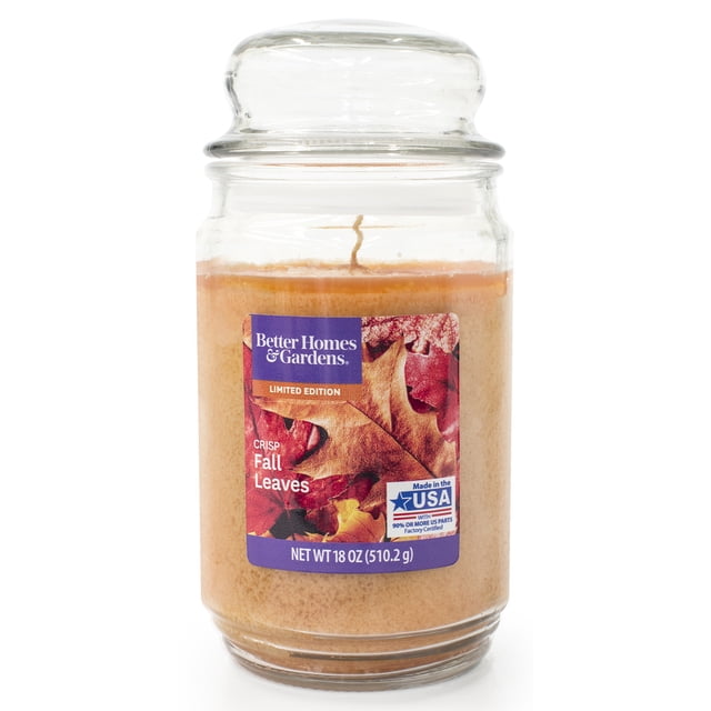 Better Homes & Gardens 18oz Crisp Fall Leaves Scented Single-Wick Jar
