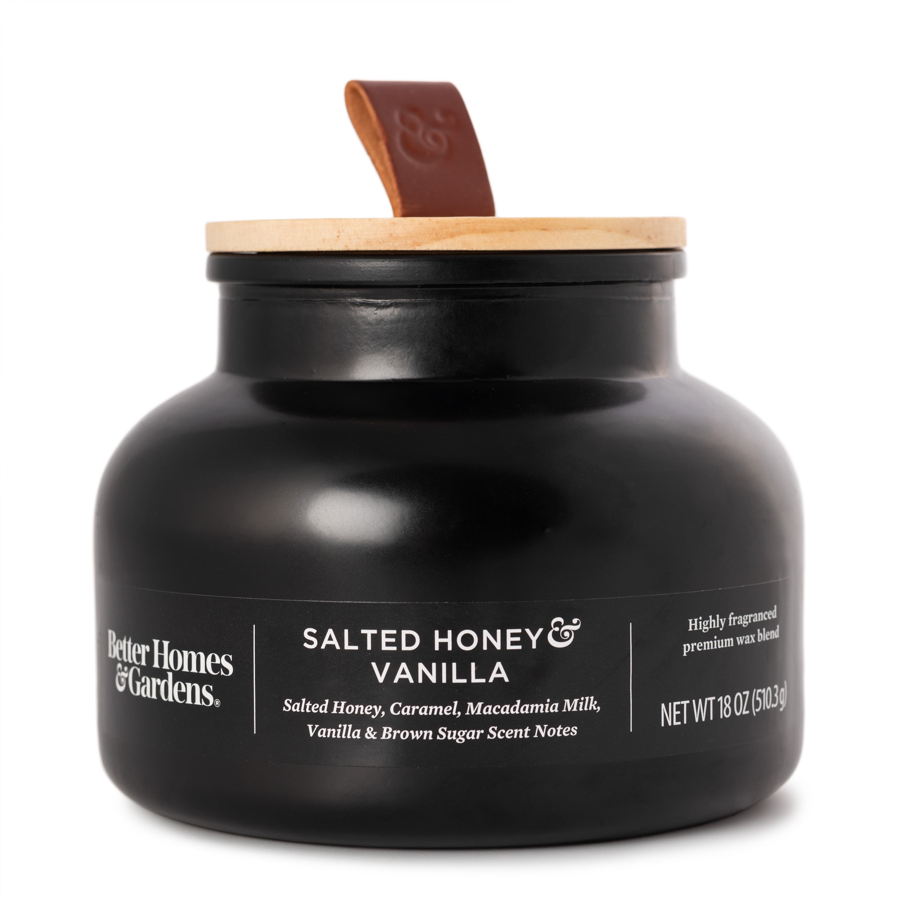 Better Homes & Gardens 18oz Salted Honey & Vanilla Scented Wooden Wick