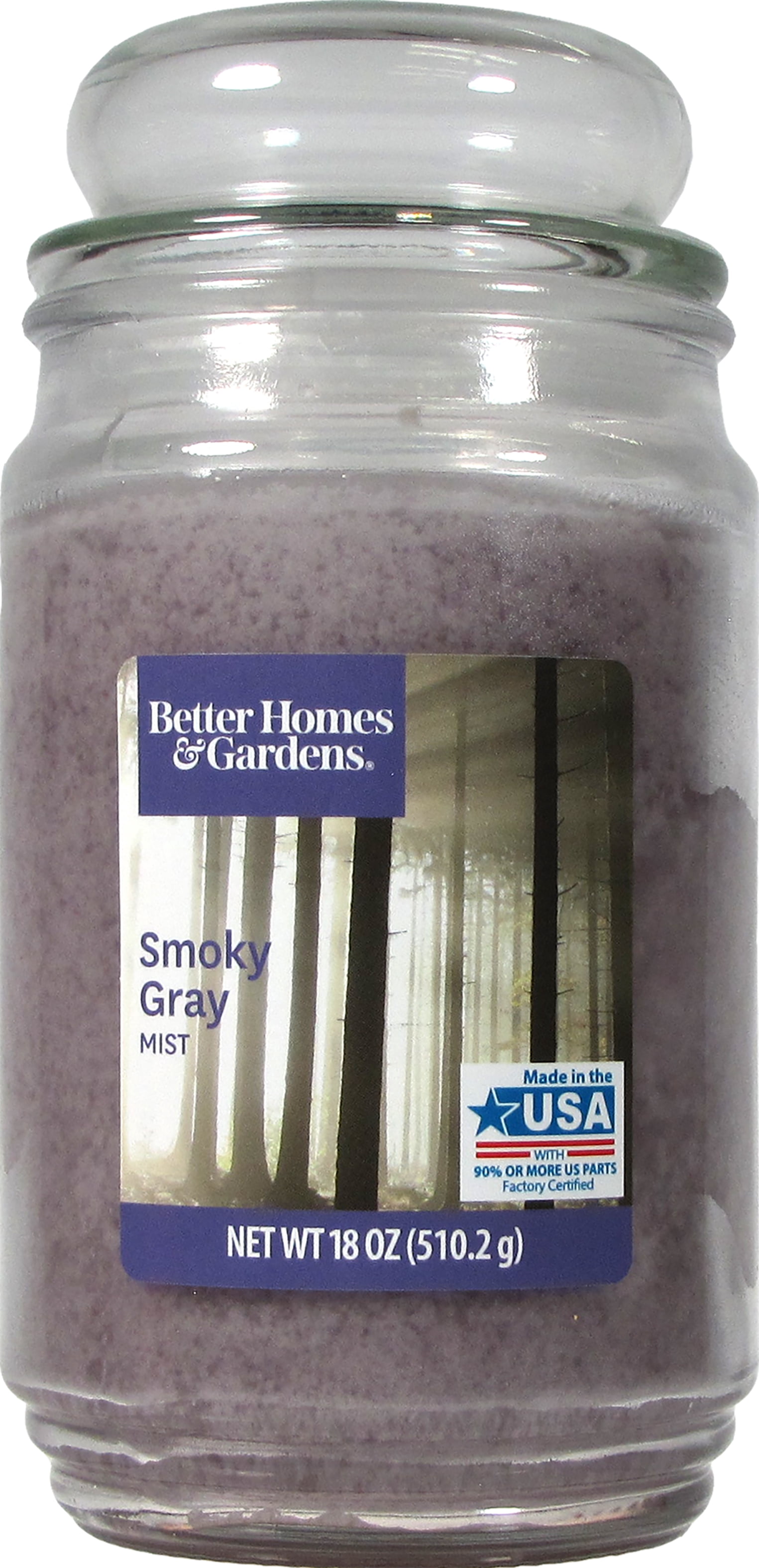 Better Homes & Gardens 18oz Smoky Gray Mist Scented Single-Wick Jar Candle