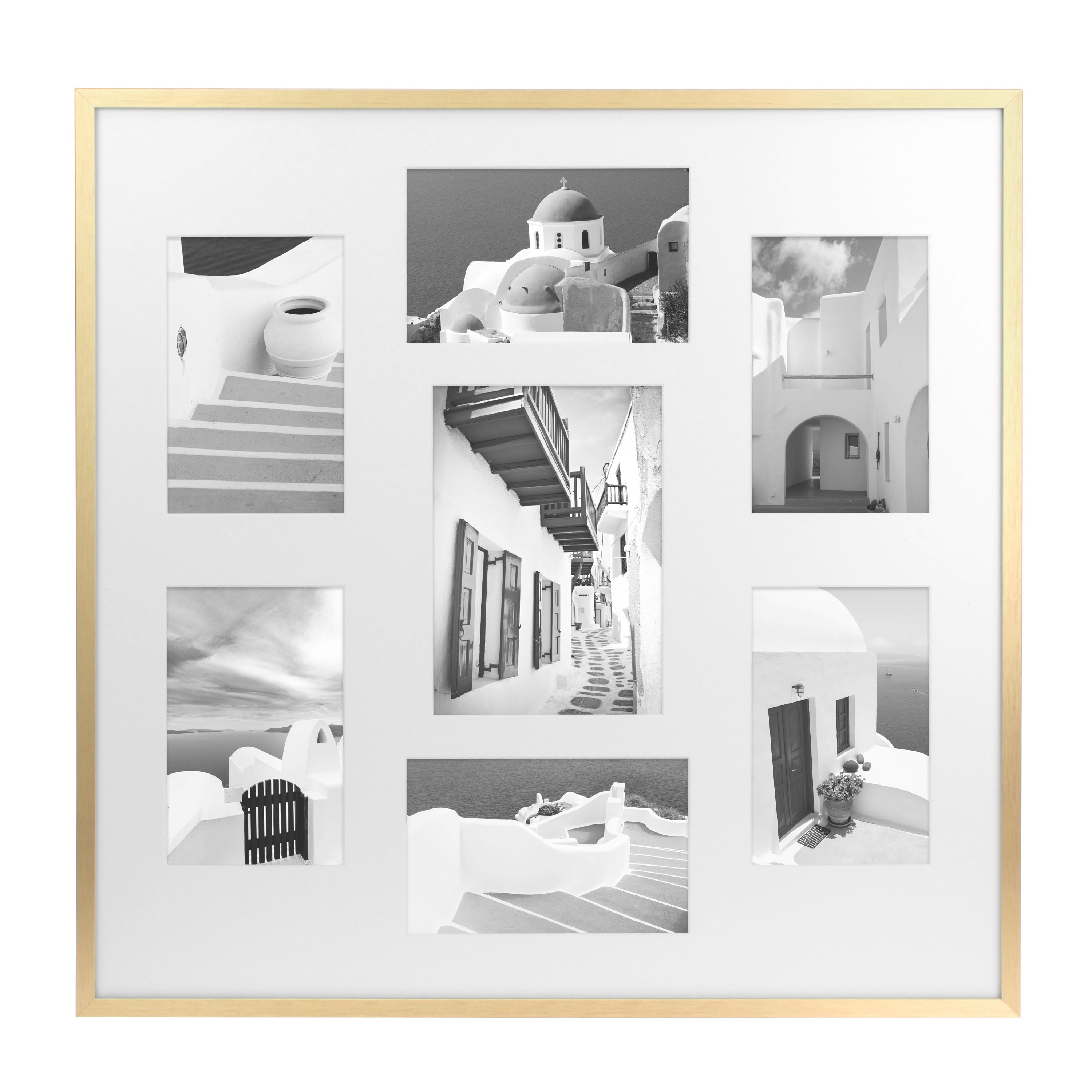 Better Homes & Gardens 18x18 7- Open, Gold, Collage Wall Frame, Non Glare