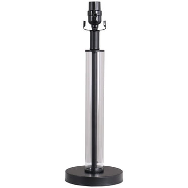 Better Homes & Gardens 19" Height Black Finish Metal Clear Glass Column Table Lamp Base, Modern Design, Office and Dorm