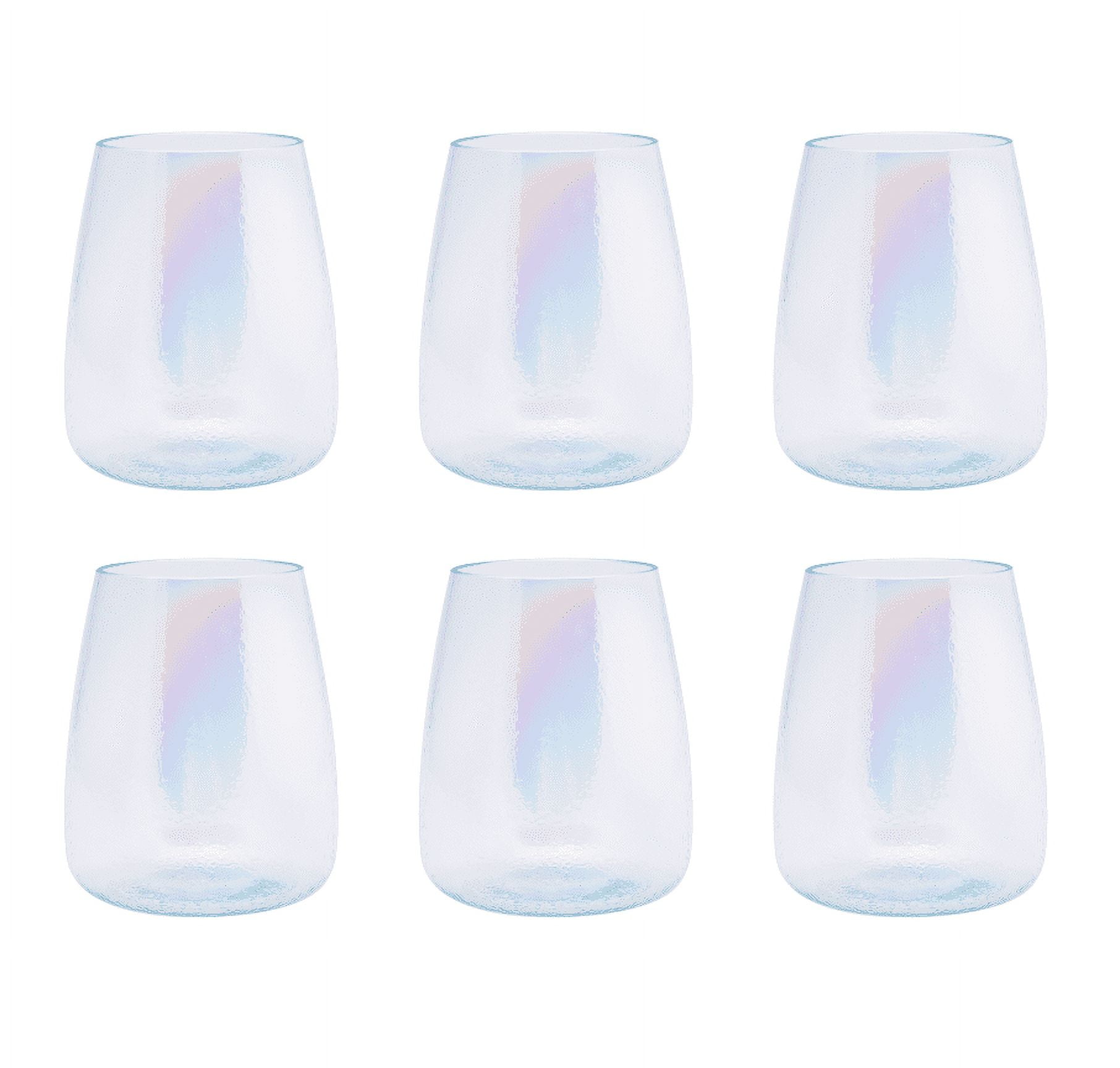 Iridescent stemless wine glasses set of 2/4/6 Unique Cute Gift