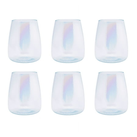 Better Homes & Gardens 19-Ounce Iridescent Acrylic Stemless Wine Tumbler, 6-Pack