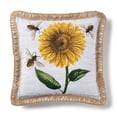 thumbnail image 1 of Better Homes & Gardens 19" x 19" Square, Sunflower Outdoor Toss Pillow, Natural, Single Pillow, 1 of 5