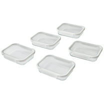 Better Homes & Gardens 2.3Cup Rectangle Glass Food Storage Container with Tritan Lid. Set of 5, 10 Pieces