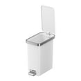 thumbnail image 1 of Better Homes & Gardens Bedroom / Office Trash Can, 2.5 Gallon Small Plastic Step Garbage Bucket Bin with Soft Close Lid, White, 1 of 12