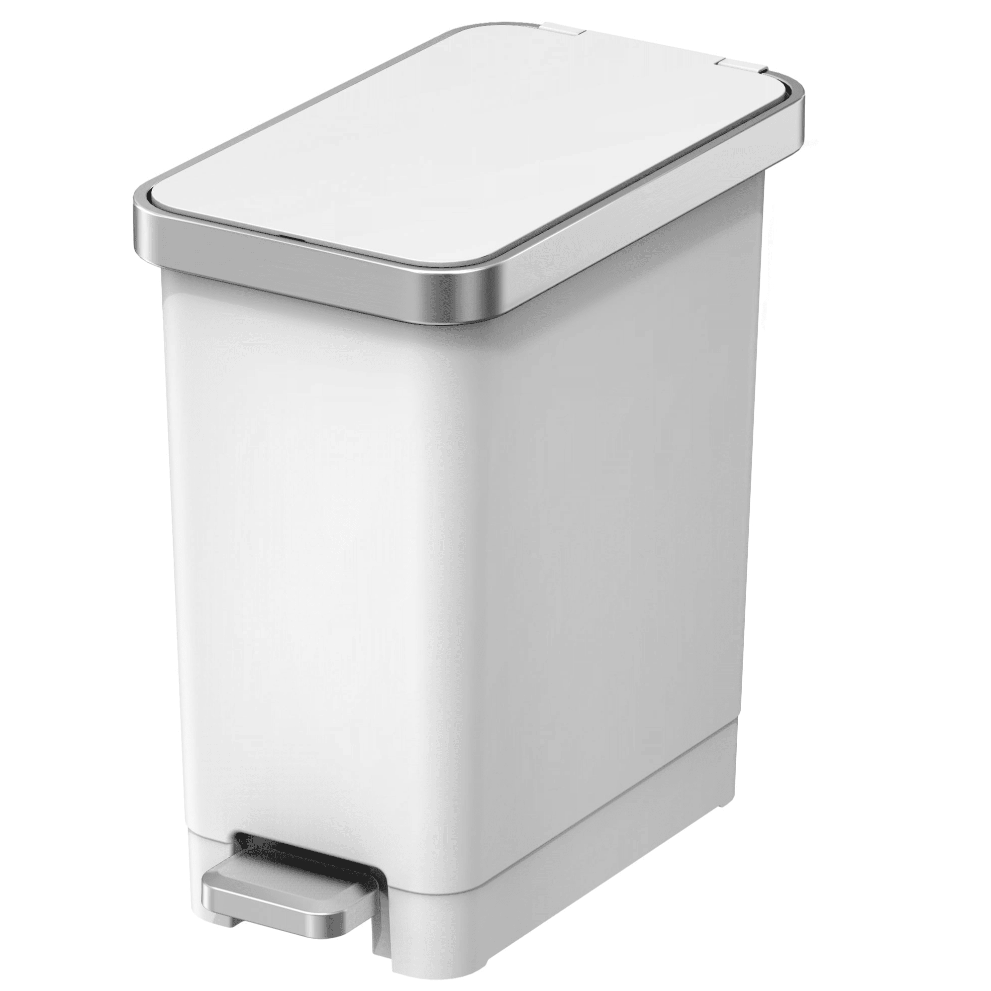 GLAD Small Trash Can, 1.2 Gallon | Round Stainless Steel Garbage Bin with  Soft Close Lid & Step Foot Pedal | Metal Waste Basket with Removable Inner
