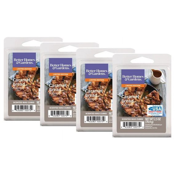 Better Homes & Gardens 2.5 oz Caramel Bread Pudding Scented Wax Melts, 4-Pack