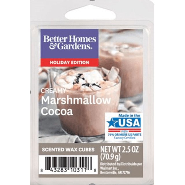 Better Homes & Gardens 2.5 oz Creamy Marshmallow Cocoa Scented Wax