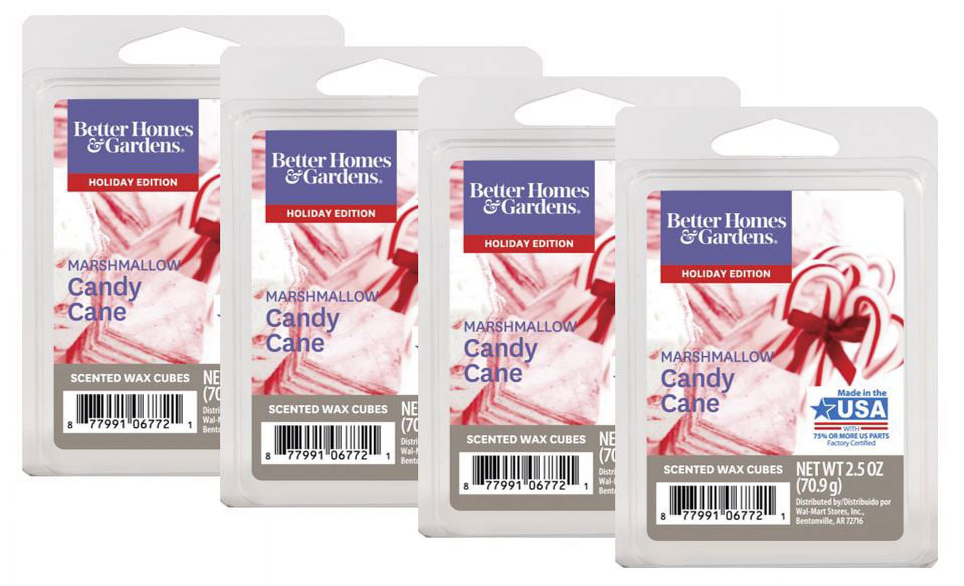 Better Homes & Gardens 2.5 oz Marshmallow Candy Cane Scented Wax Melts