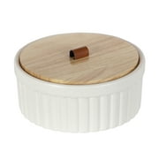 Better Homes & Gardens 2.5" x 6.18" Ribbed off-White/Cream Ceramic Decorative Container