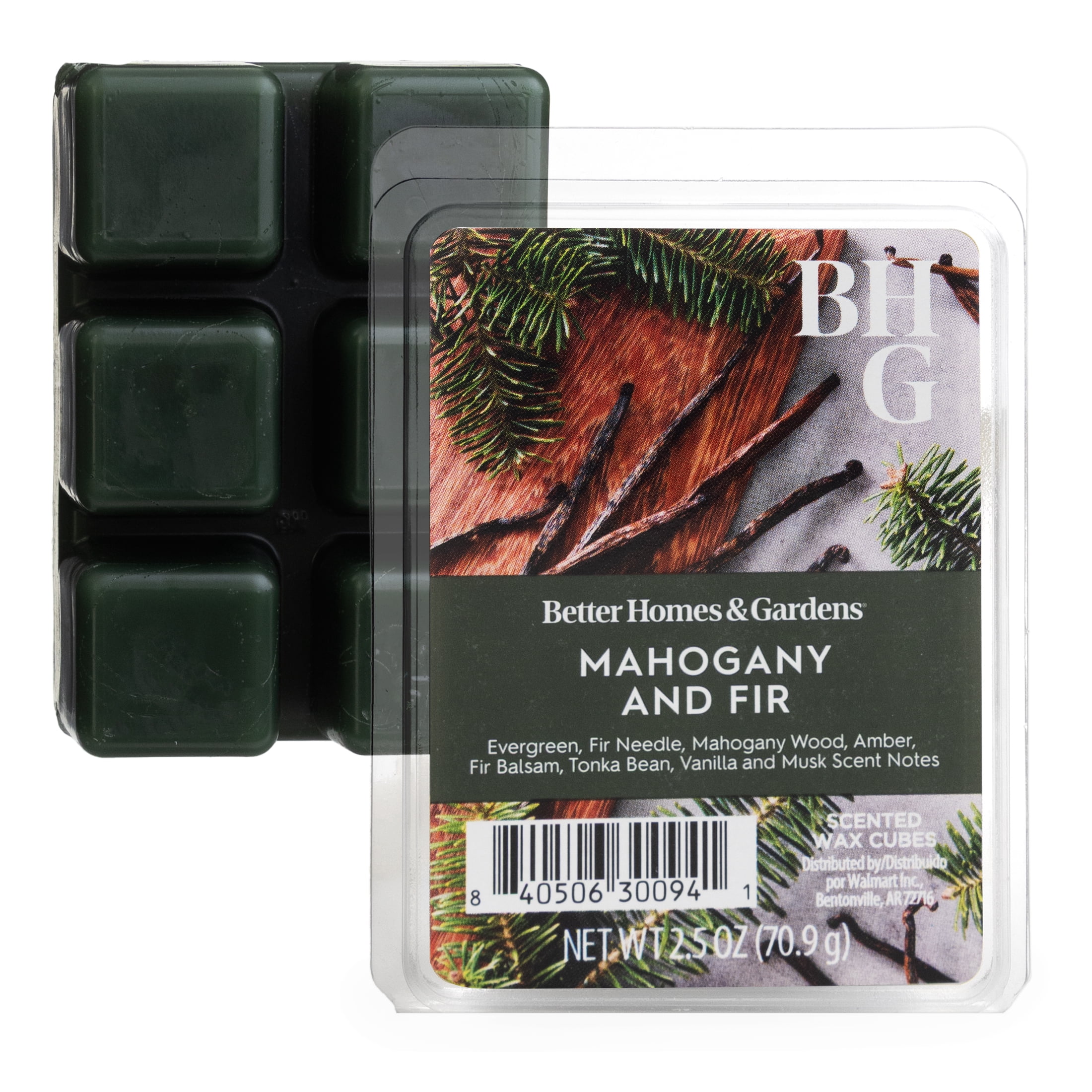 Better Homes & Gardens Mahogany and Fir 2.5oz Wax Melts, Woodsy Home Fragrance