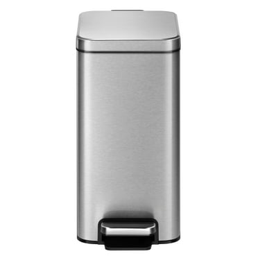 Better Homes & Gardens 2.6G Slim Stainless Steel Step Trash Can; Bedroom Bath Office Step Can