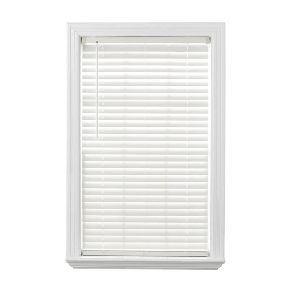 Better Homes & Gardens 2" Cordless Faux Wood Horizontal Blinds, Antique White, 23" W x 64" L