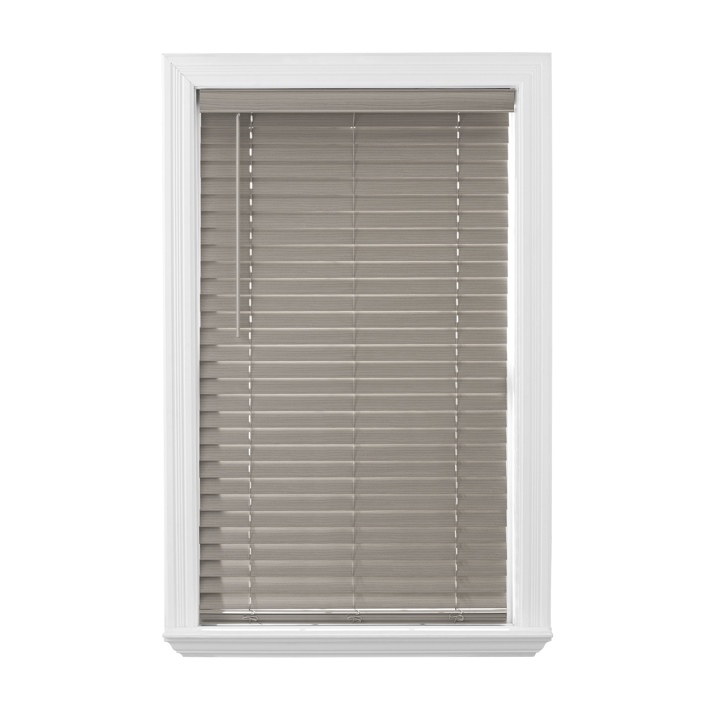 Better Homes & Gardens 2" Cordless Faux Wood Horizontal Blinds, Rustic Gray, 30" W x 64" L
