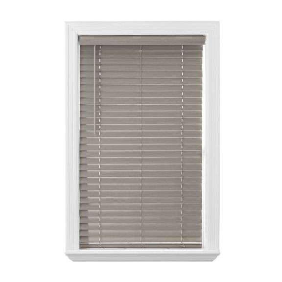Better Homes & Gardens 2" Cordless Faux Wood Horizontal Blinds, Rustic Gray, 39" W x 64" L