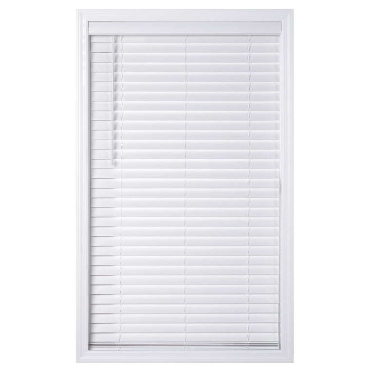 Better Homes & Gardens 2-Inch Cordless Faux Wood Blinds, White, 36