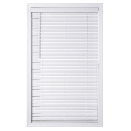 BETTER HOMES & GARDENS 2″ CORDLESS FAUX WOOD HORIZONTAL BLINDS, WHITE, 46″ W X 64″ L