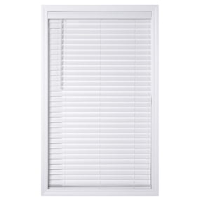 Better Homes & Gardens 2" Cordless Faux Wood Horizontal Blinds, White, 47" W x 64" L